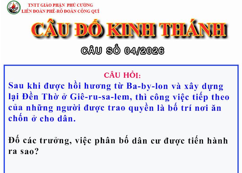 CÂU SỐ 04/2026 – DÀNH CHO HUYNH TRƯỞNG