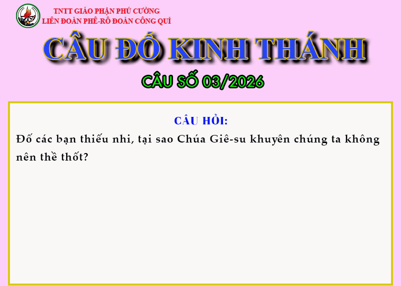 CÂU SỐ 03/2026 – DÀNH CHO THIẾU NHI