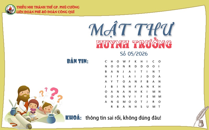 MẬT THƯ SỐ 05/2026 – DÀNH CHO HUYNH TRƯỞNG