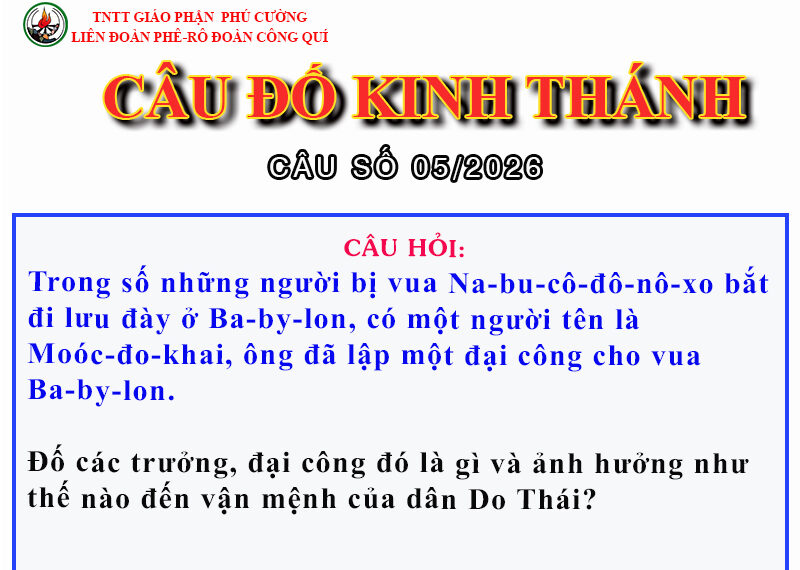 CÂU SỐ 05/2026 – DÀNH CHO HUYNH TRƯỞNG