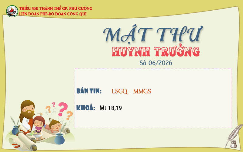 MẬT THƯ SỐ 06/2026 – DÀNH CHO HUYNH TRƯỞNG