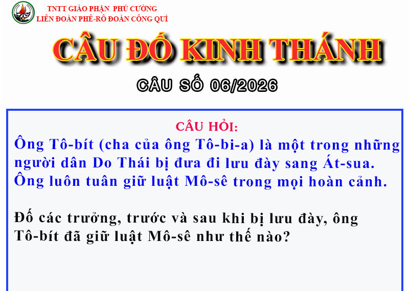 CÂU SỐ 06/2026 – DÀNH CHO HUYNH TRƯỞNG