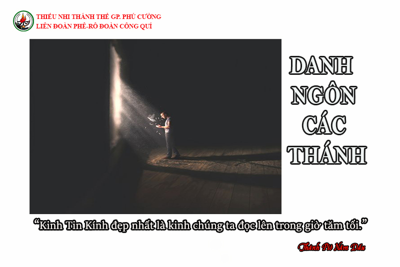 DANH NGÔN CÁC THÁNH