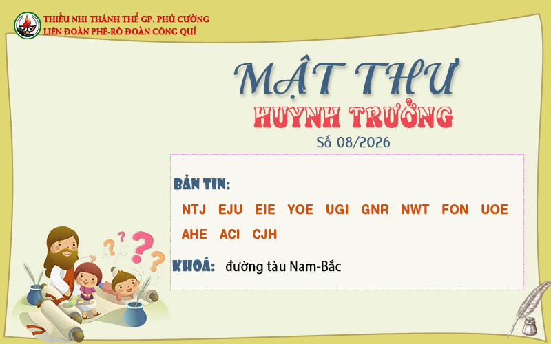 MẬT THƯ SỐ 08/2026 – DÀNH CHO HUYNH TRƯỞNG