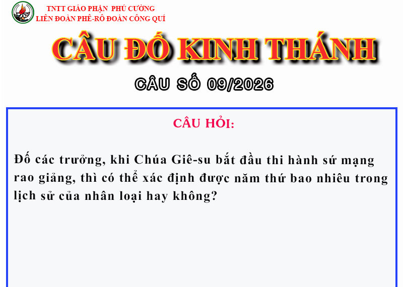 CÂU SỐ 09/2026 – DÀNH CHO HUYNH TRƯỞNG