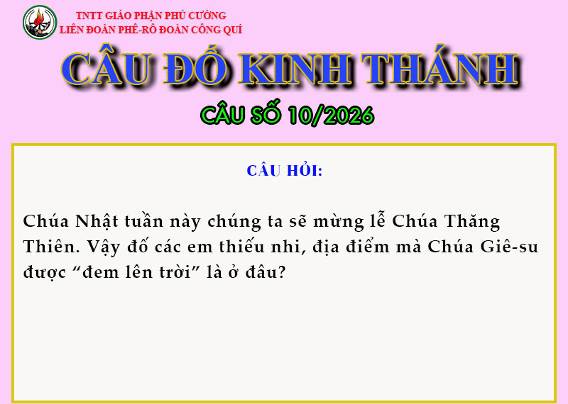 CÂU SỐ 10/2026 – DÀNH CHO THIẾU NHI
