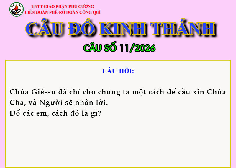 CÂU SỐ 11/2026 – DÀNH CHO THIẾU NHI
