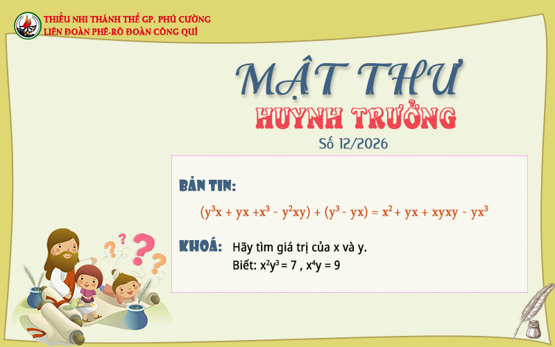 MẬT THƯ SỐ 12/2026 – DÀNH CHO HUYNH TRƯỞNG
