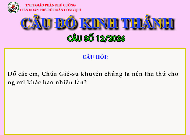 CÂU SỐ 11/2026 – DÀNH CHO THIẾU NHI