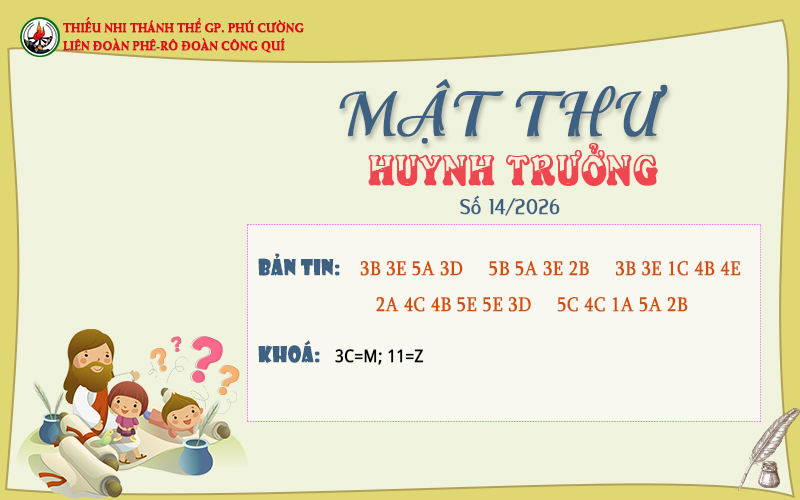 MẬT THƯ SỐ 14/2026 – DÀNH CHO HUYNH TRƯỞNG
