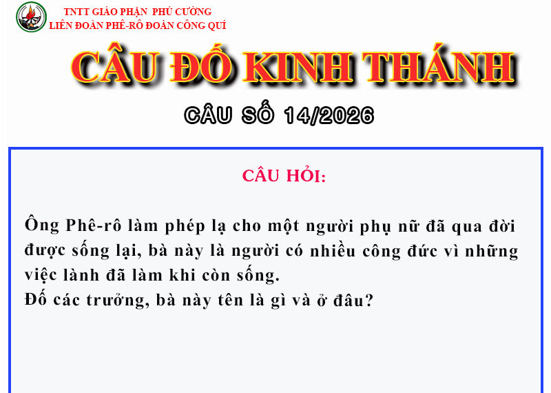 CÂU SỐ 14/2026 – DÀNH CHO HUYNH TRƯỞNG