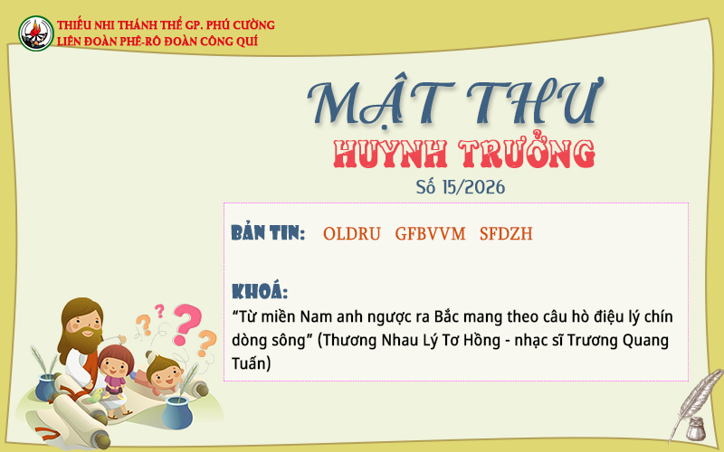 MẬT THƯ SỐ 15/2026 – DÀNH CHO HUYNH TRƯỞNG