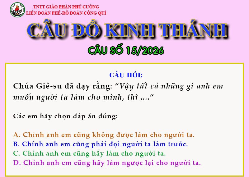 CÂU SỐ 15/2026 – DÀNH CHO THIẾU NHI