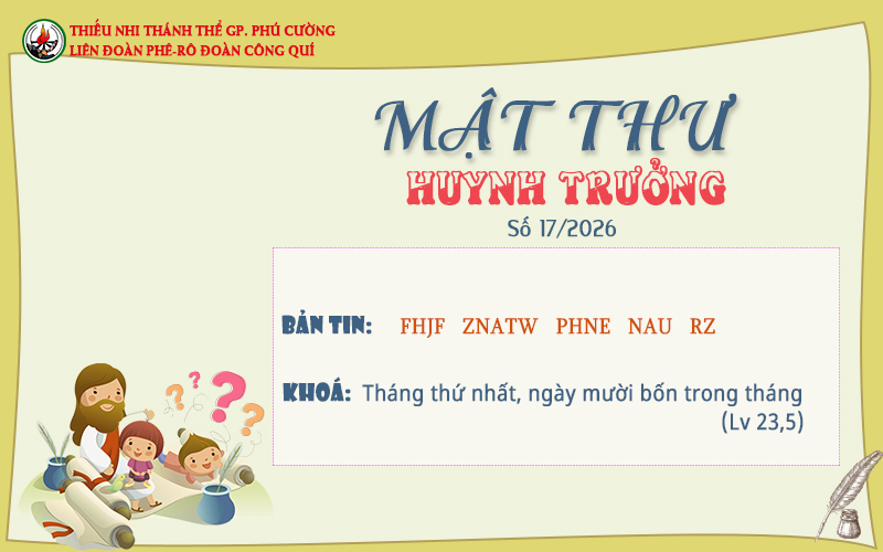MẬT THƯ SỐ 17/2026 – DÀNH CHO HUYNH TRƯỞNG