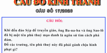 CÂU SỐ 17/2026 – DÀNH CHO HUYNH TRƯỞNG