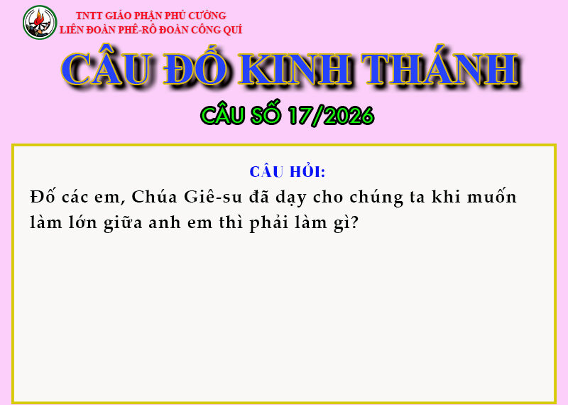 CÂU SỐ 17/2026 – DÀNH CHO THIẾU NHI