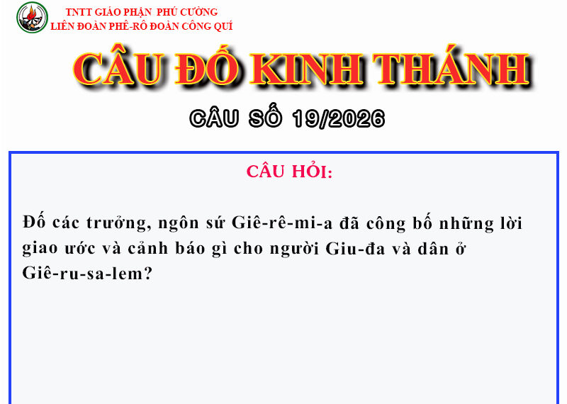 CÂU SỐ 19/2026 – DÀNH CHO HUYNH TRƯỞNG