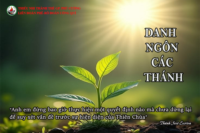 DANH NGÔN CÁC THÁNH