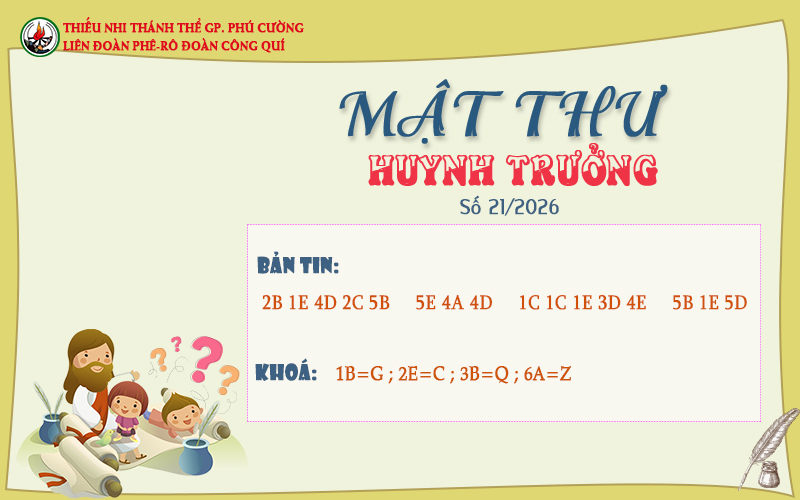 MẬT THƯ SỐ 21/2026 – DÀNH CHO HUYNH TRƯỞNG