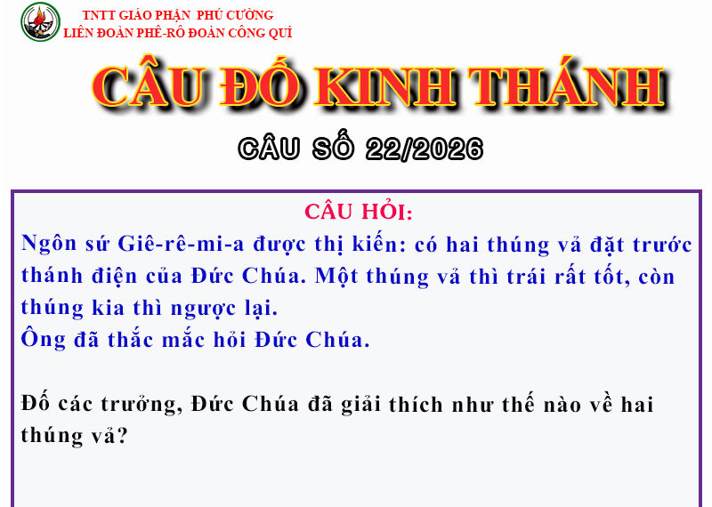 CÂU SỐ 22/2026 – DÀNH CHO HUYNH TRƯỞNG